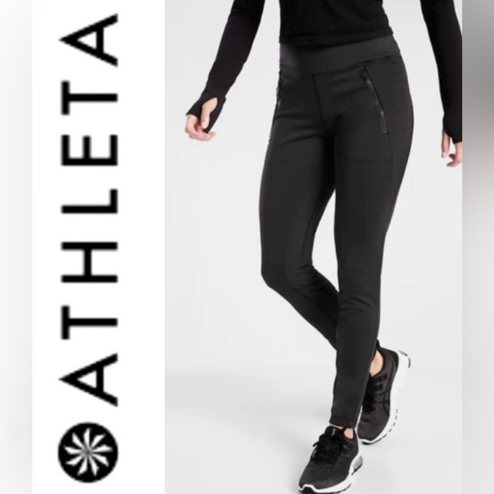 Athleta Peak Hybrid Fleece Tights | Black Performance Leggings- NWOT size S